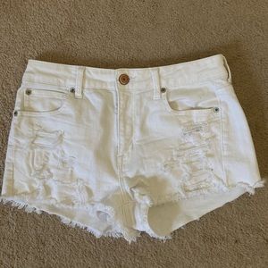 AEO High Waist Super Stretch X Ripped Shorts (8)
